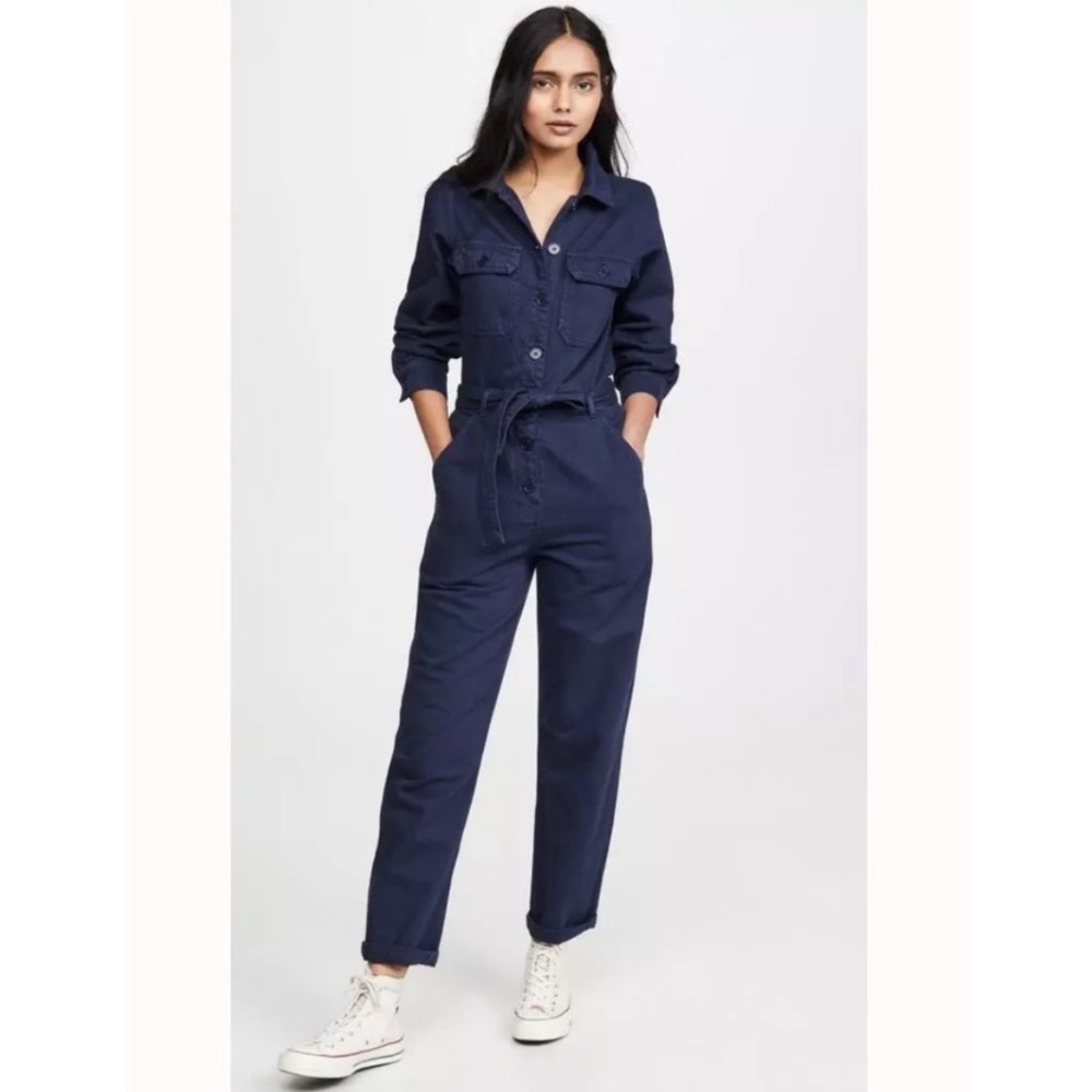 Reformation Kendall Boiler Jumpsuit Navy Blue Size 6